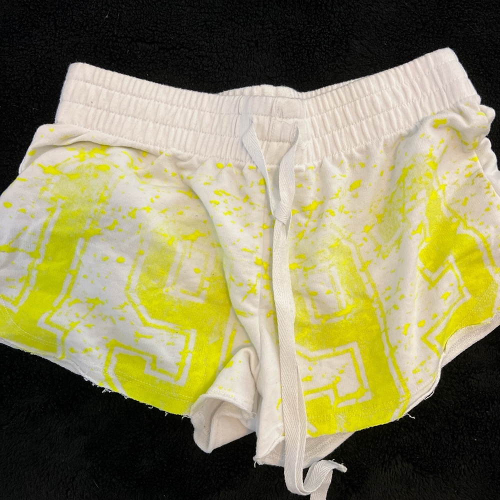 White and Yellow Short Shorts with 1993 on the front